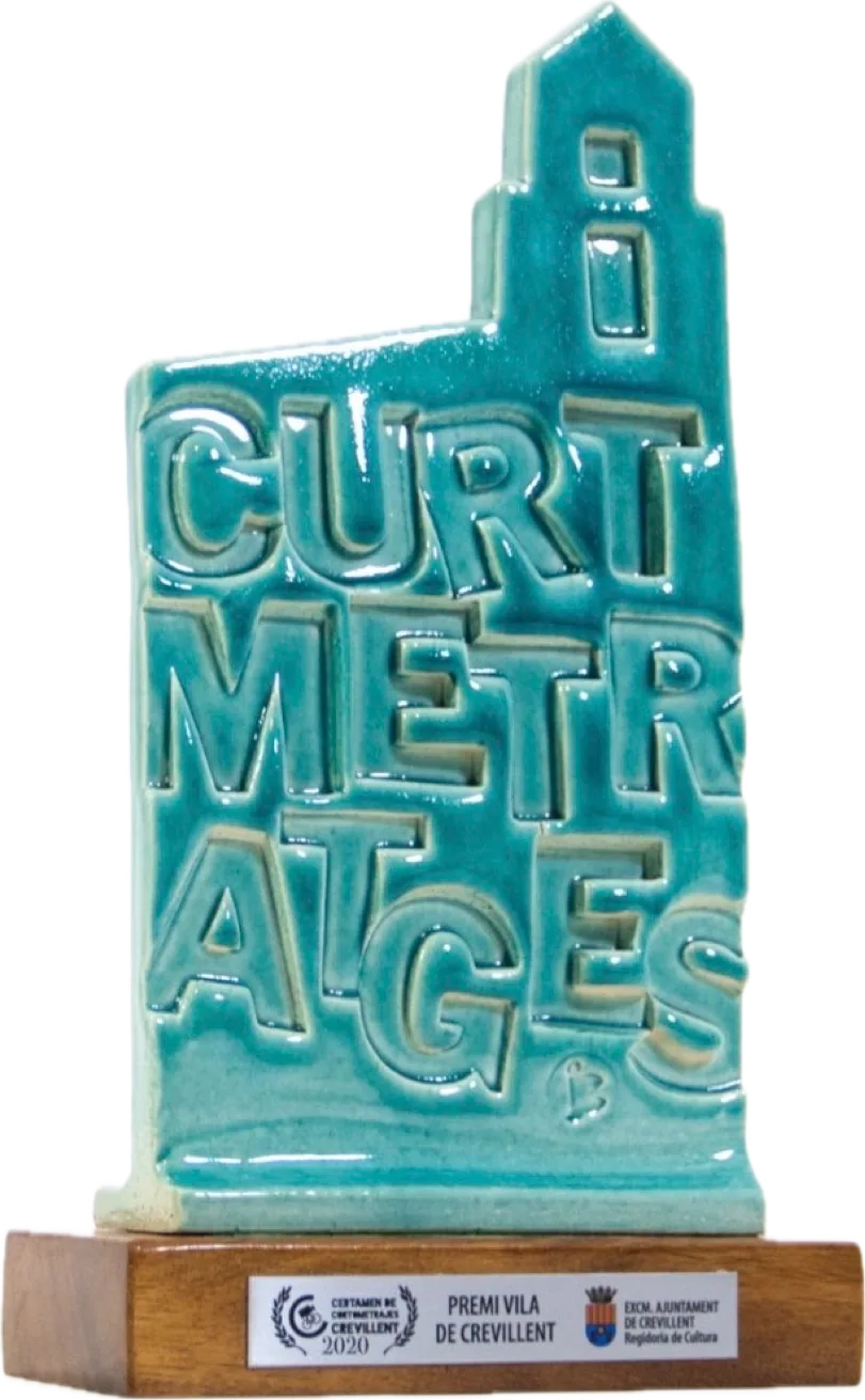Trofeo de gres turquesa