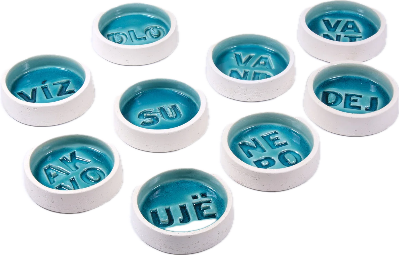 Agua, cuencos con esmalte turquesa