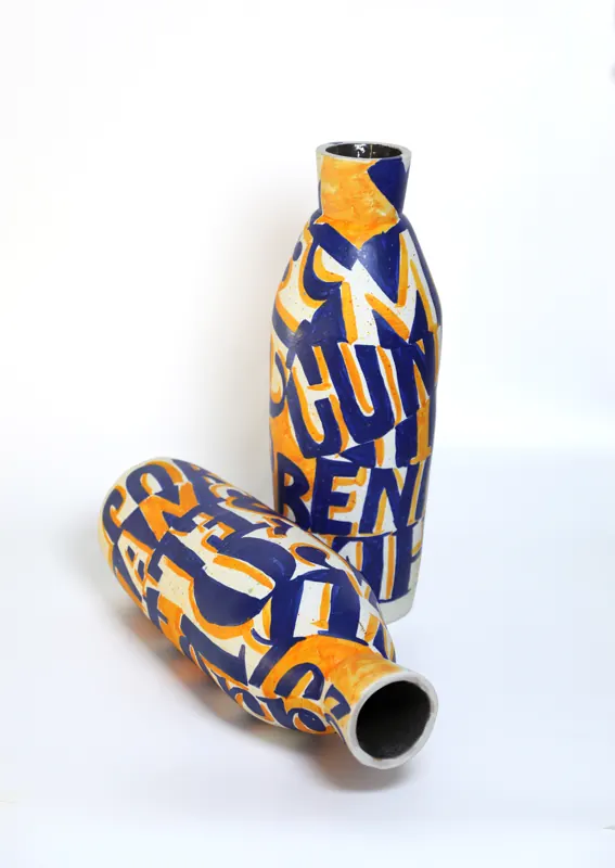 Botellas letras, tumbadas