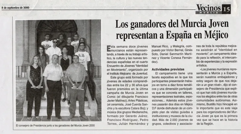 Ampliar recorte: Los ganadores del Murcia Joven representan a España en Méjico