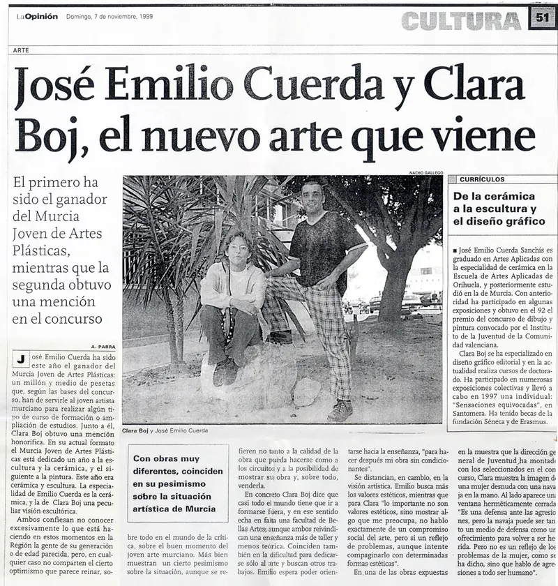 Ampliar recorte: Jose Cuerda y Clara Boj, el nuevo arte que viene
